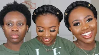 Easy HALO BRAID On Short 4C Natural Hair Using Braiding Hair Tutorial | Hair how-to