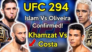 Islam Makhachev vs Charles Oliveira Rematch CONFIRMED! | Khamzat Chimaev vs Paulo Costa | UFC 294