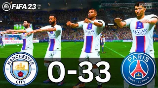 FIFA 23 | PSG vs Manchester City | Friendly Match | PS5 Gameplay | 4K 60FPS HDR | PSG 33-0 MAN CITY