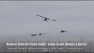 Historic Army Air Corps Flight - Sioux, Scout, Beaver and Auster - Yeovilton Air Day 2019