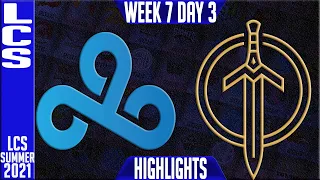 C9 vs GG Highlights | LCS Summer 2021 W7D3 | Cloud9 vs Golden Guardians