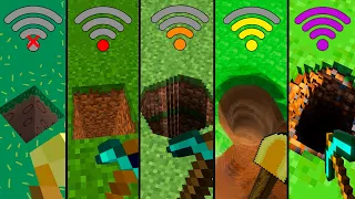 digging straight down with different Wi-Fi in Minecraft