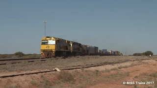 Trains at Ooldea Siding Nullarbor Plain