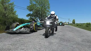 Kawasaki Ninja H2R vs F1 Aston Martin Team at Tandragee 100