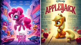 My Little Pony Characters In AI Disney Pixar Movie Poster & their Favorite Drinks & other favorites