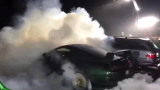 Toyota Supra burnout catch on fire