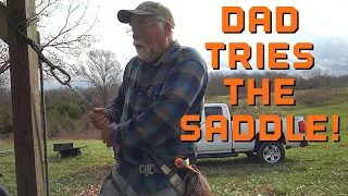 Dad Tries Out A Tree Saddle For The First Time. Kentucky Rut Action.