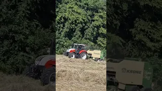 Rundballen Pressen mit dem Steyr 4110 & der Krone Vario Pack 1500 Heupressen im steilhang Teil 2