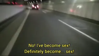 Japanese man chases car while yelling sex at the top of his lungs but with "you say run"