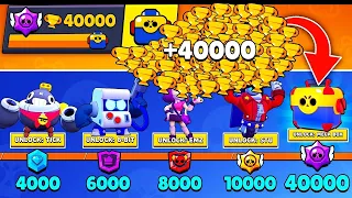 NONSTOP to 40000 TROPHIES Without Collecting TROPHY ROAD! Brawl Stars