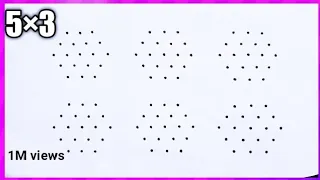 5dots small small daily use rangoli|| 5×3 dot easy rangoli for beginners|| SLV art's of sai||