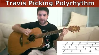 Guitar Lesson: Polyrhythmic Travis Picking - Fingerstyle Tutorial w/ TAB