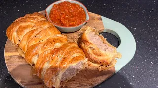 Easy sausage plait recipe.