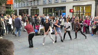 Street Dance Group Performing in Leicester Square, London