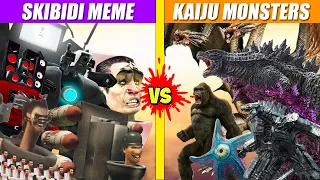 Team Skibidi Meme vs Team Kaiju Monster War | SPORE