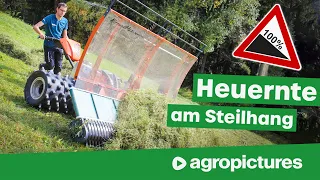 Heuernte am Steilhang | Agrartechnik Seeber Heuschieber LightMax, PowerMax und AllroundMax