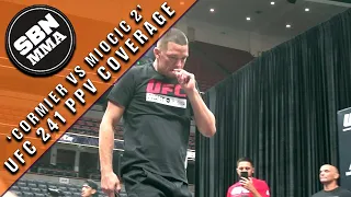 UFC 241 | Open Workouts | Nate Diaz and Fans Smoke a Joint