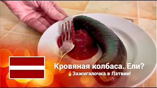 🇱🇻 ЛАТВИЯ. Как готовят кровяную колбасу? 🔥Зажигалочка учится! #латвия #готовимвместе #рецепты