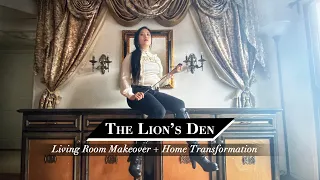REGAL DARK ACADEMIA LIVING ROOM MAKEOVER || DIY HOME TRANSFORMATION