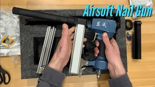 Super Rare Airsoft Pneumatic Nail Gun (Unboxing and Firing)