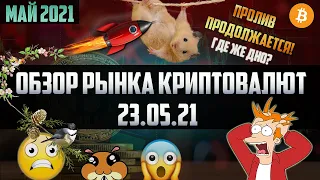 Обзор рынка криптовалют 23.05.21. Май 2021. Рынок дальше льется - умные инвесторы докупаются!