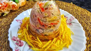 КОРОЛЕВСКИЙ САЛАТ! ЭТОТ САЛАТ БЕСПОДОБЕН:Первым Сметут Со Стола/ОЧЕНЬ ВКУСНО и БЫСТРО..