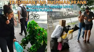 Bushman and Trashman Prank in Brasil:She will remember that scare for life