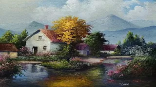 How I Paint Landscape Just By 4 Colors Oil Painting Landscape Step By Step 45 By Yasser Fayad