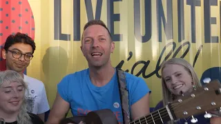 Coldplay - Humankind (acoustic with fans) outside the stadium in Dallas, TX  - 5 May 2022