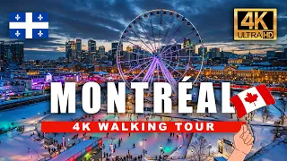 🇨🇦  Montréal Quebec Winter Walking Tour - Street Life in Canada [4K HDR/60fps]