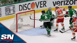 Mikael Backlund's One-Timer Gets Some Hang Time, Batted In By Miro Heiskanen