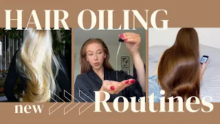 Hair oiling for hair growth || Tik tok compilation of hair care routines