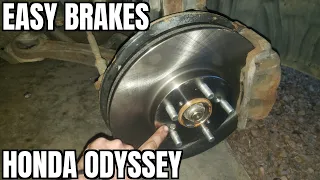 2011 2017 Honda Odyssey Front Brake Pads Rotors Replace How to 2016 2015 2014 2013 2012 Install