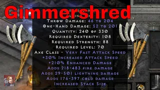 D2R Unique Items - Gimmershred (Flying Axe)