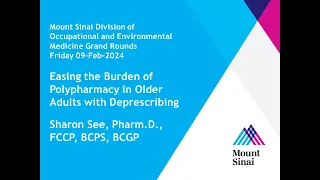 Easing the Burden of Polypharmacy in Older Adults with Deprescribing