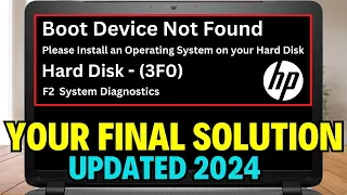 Boot Device Not Found || Hard Disk 3f0 || Operating System Not Found Fix