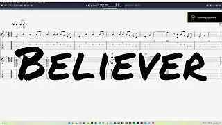 Imagine Dragons, Believer - Interactive guitar tabs (E minor)