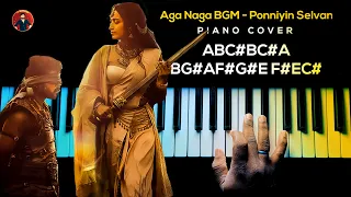 Aga Naga BGM - Ponniyin Selvan Piano Cover with NOTES | AJ Shangarjan | AJS
