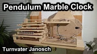 Pendulum rolling ball clock (EN). Homemade 100% mechanical marble machine clock.