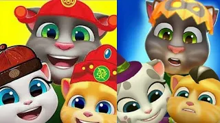 My Talking Tom Friends Halloween vs My Talking Tom Friends Chinese Gameplay Android ios