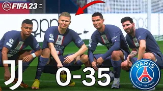 FIFA 23 - RONALDO,MESSI,HAALAND,MBAPPE, NEYMAR, ALL STARS | JUVENTUS 0 - 35 PSG | CHAMPIONS LEAUGE