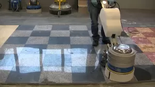 Granite floors grinding and polishing with Klindex Levighetor