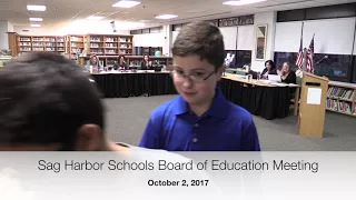 10/2/17 Sag Harbor Schools Board of Education Meeting