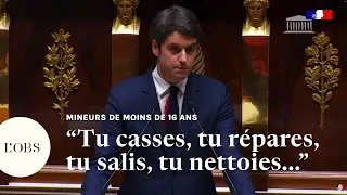 Gabriel Attal justifie les travaux d'intérêt éducatif pour les mineurs de moins de 16 ans