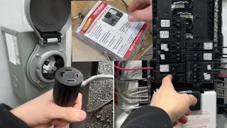 Garage back up generator installing breaker and panel interlock, power inlet box and wiring.