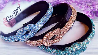 SUPER RHINESTONE Cord Headband Tiara de strass  Ободок из стразового шнура