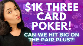 💚 $1K THREE CARD POKER AT GREEN VALLEY RANCH CASINO! CAN WE HIT BIG ON THE PAIR PLUS?!