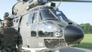 Flight with the Swiss Air Force with a Super Puma