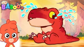 Club Baboo | Why is the baby T-Rex crying? | He lost his Dino Mommy! | Learn Dinosaur Names!