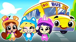 🚌🎒 School bus rules with Unicorn 🎒🚌 Wheels on the bus Song 🚌 Nursery Rhymes by Piccoletta 💖